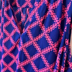 Hawthorne sleeveless blue and pink top. XL